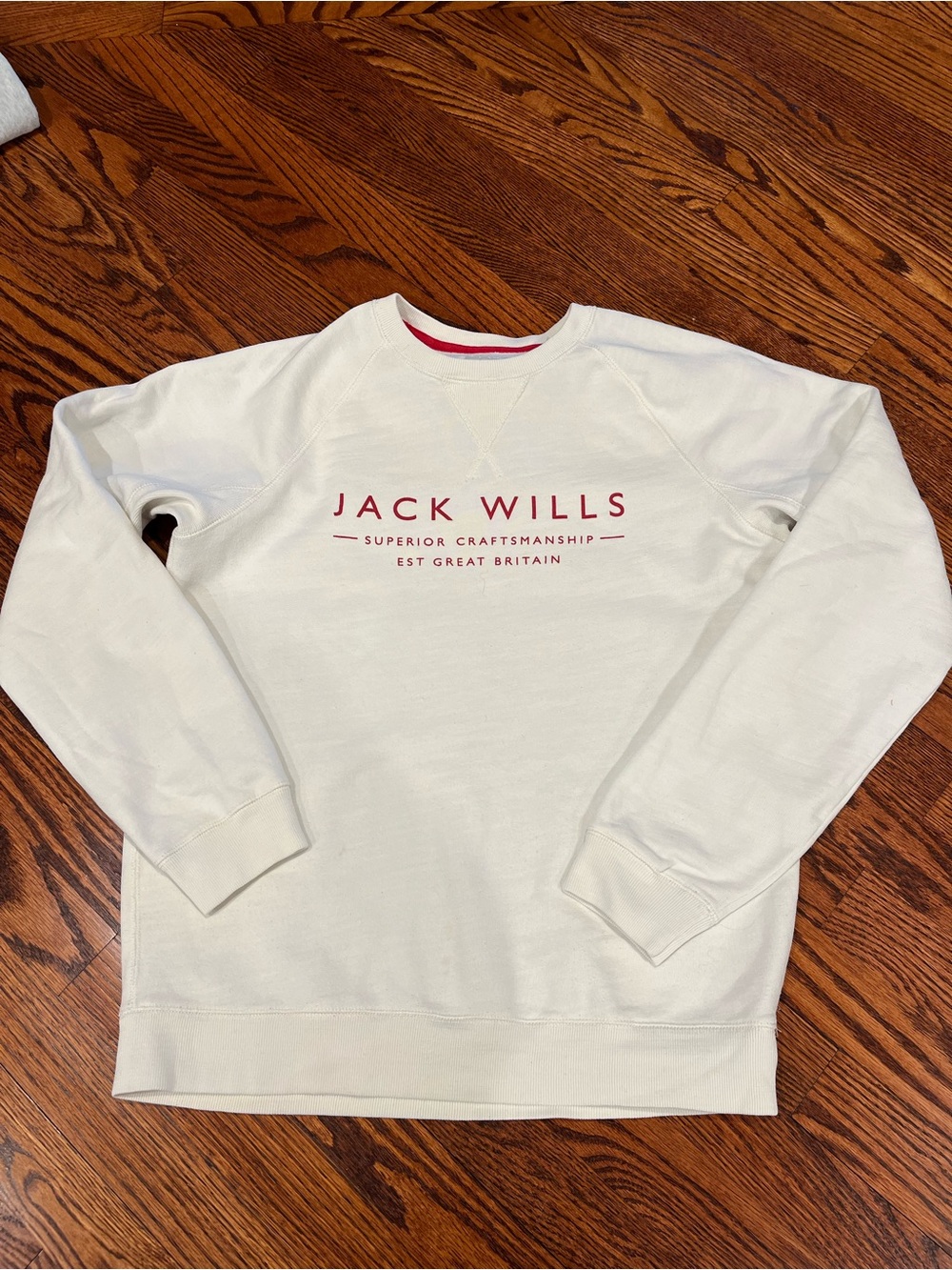 Jack Wills White Crewneck with Red Logo